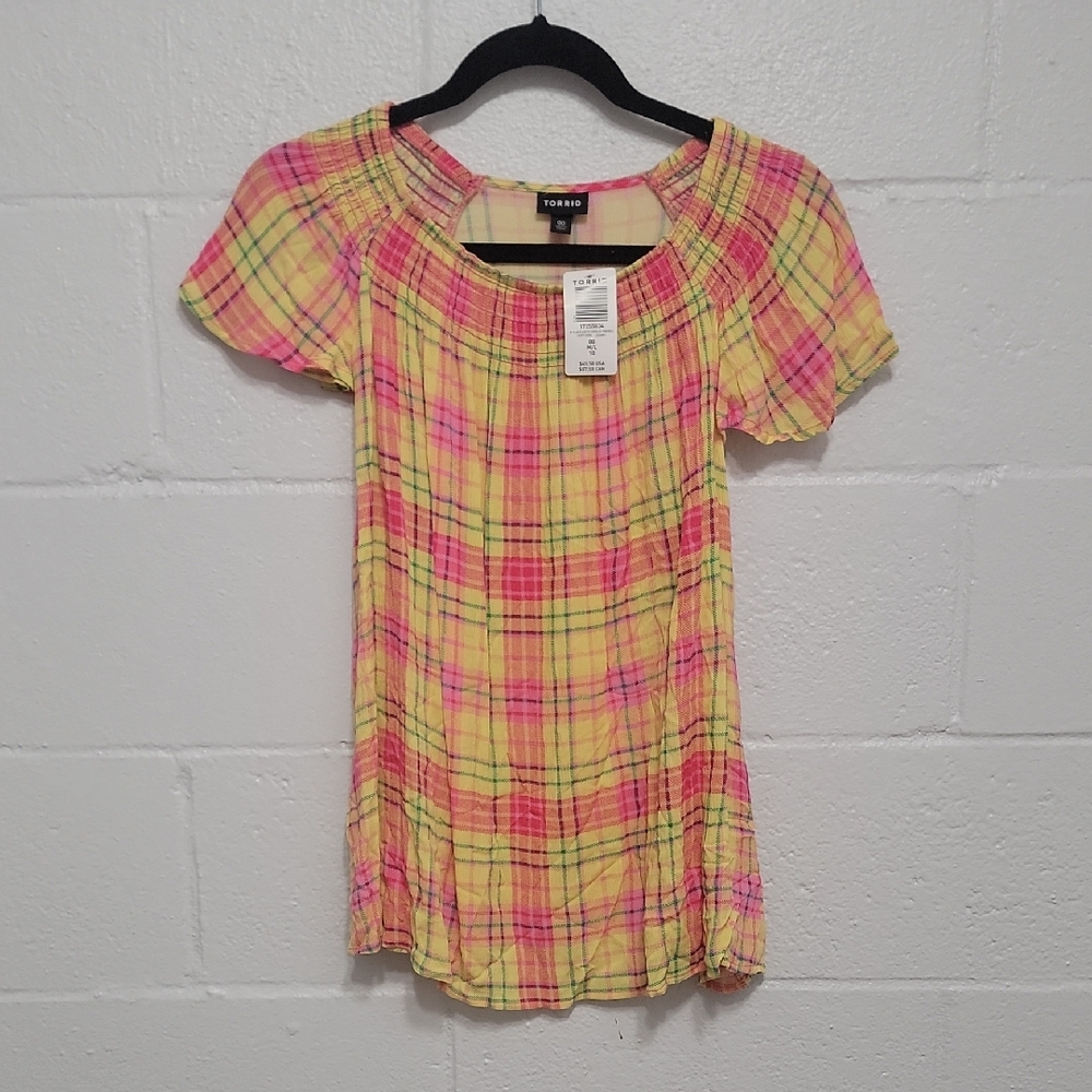Torrid Vibrant Plaid Blouse